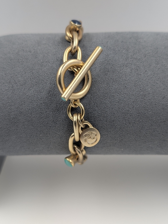 Spartina 449 Jewelry - Spartina 449 Gold Tone Multi-Color Enamel Accent Toggle Link Bracelet m105